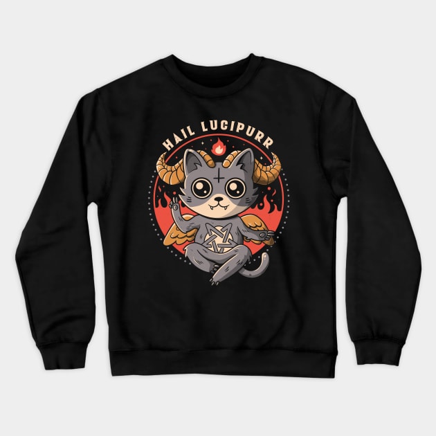 Hail Lucipurr Crewneck Sweatshirt by eduely